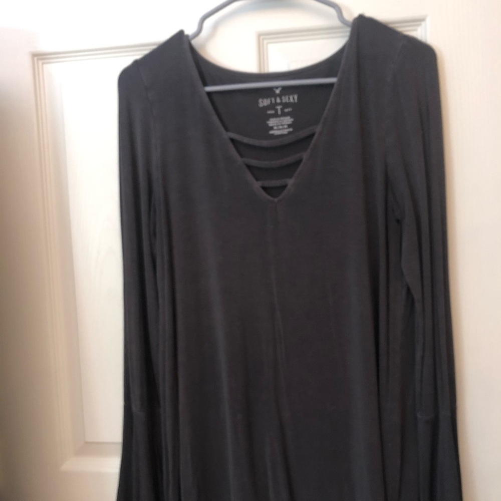 Long bell sleeve top